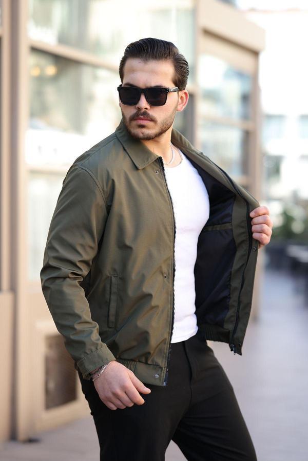 Mero Life Erkek Haki Su Ve Rüzgar Geçirmez Oversize Rahat Kesim Bel Lastikli Astarlı Mevsimlik Mont - Image 1