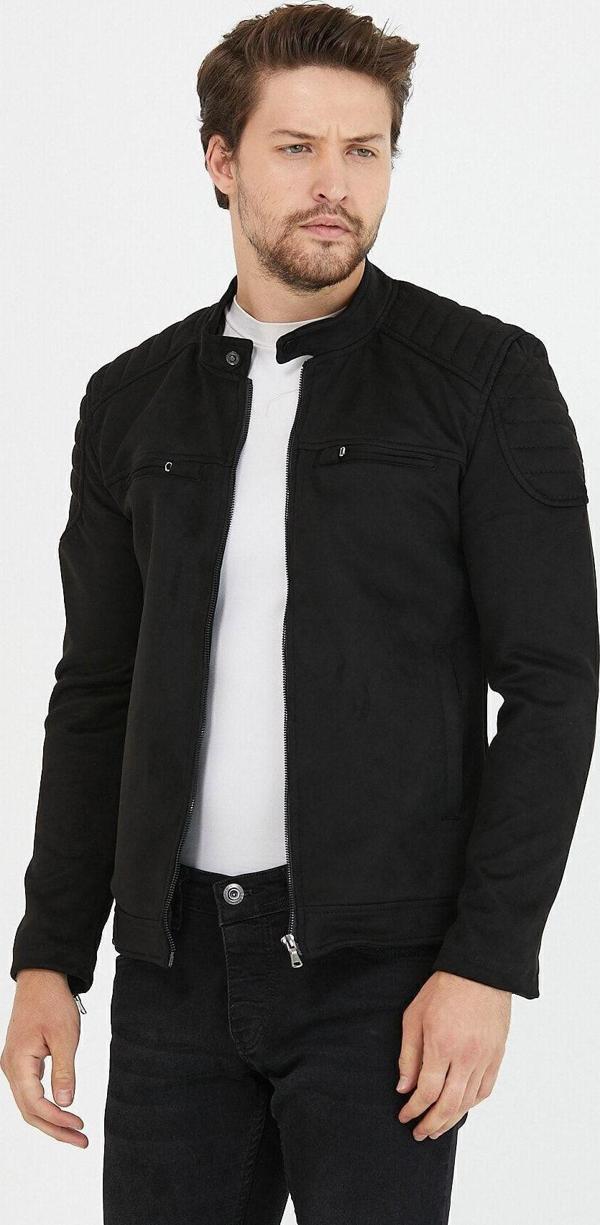 Mero Life Erkek Siyah Mevsimlik Dar Kesim Süet Ceket & Mont - Image 1