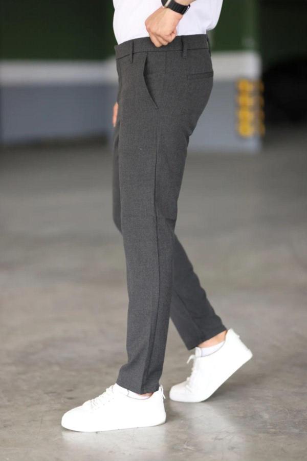 Mero Life Erkek Antrasit Italyan Kesim Slim Fit Kaliteli Esnek Likralı Bilek Boy Kumaş Pantolon - Image 1
