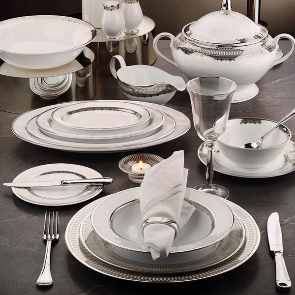Evaliza Crown 60 Parça 12 Kişilik Yemek Takımı - Platin - Image 1