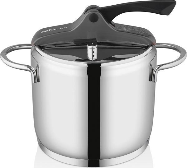 Safinox Vision 6 Litre Tel Kulplu Düdüklü Tencere - Siyah - Image 1