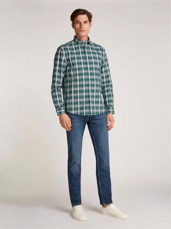 Tommy Hilfiger Flex Çizgili Gömlek Yeşil - Image 1