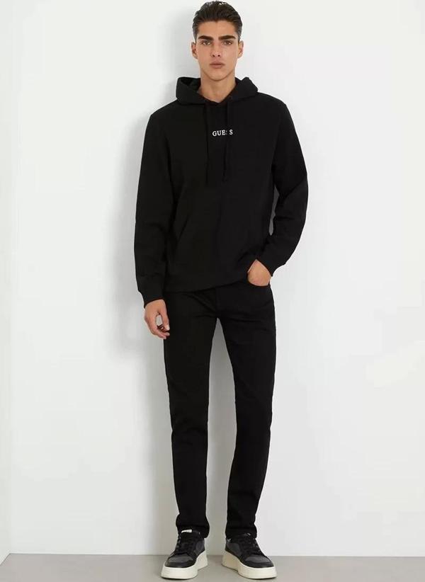 Guess Erkek Angels Dar Kalıp Siyah Denim Pantolon - Image 1