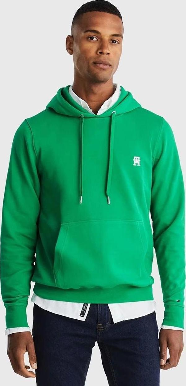 Tommy Hilfiger Erkek Monogram Yeşil Hoodie - Image 1
