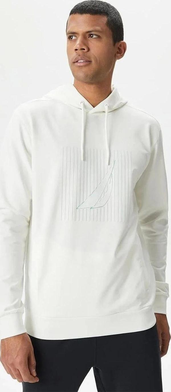 Nautıca  Erkek Beyaz Standart Fit Sweatshirt - Image 1