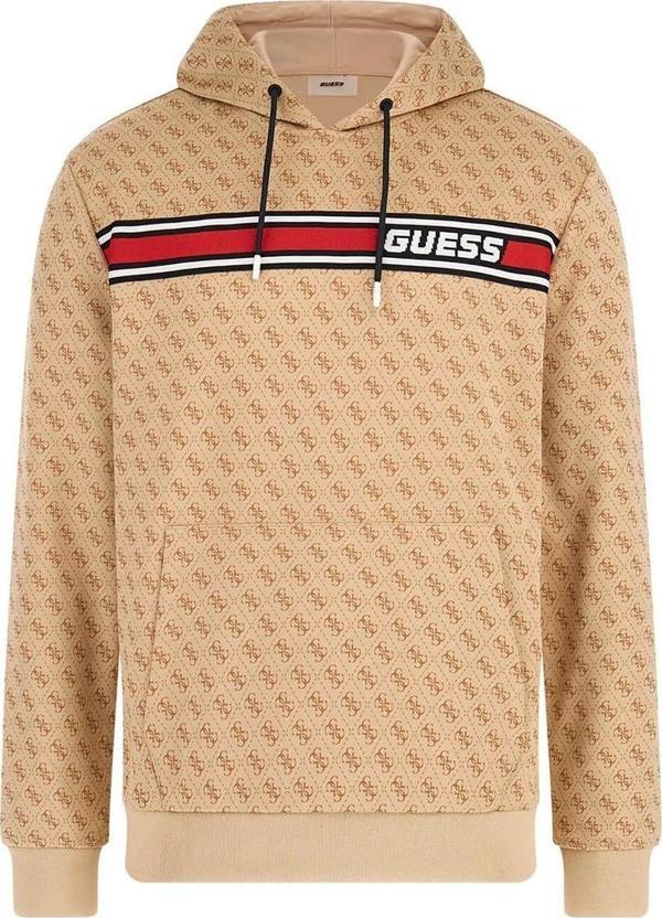 Guess Erkek  Logolu Kahverengi Sweatshirt - Image 1