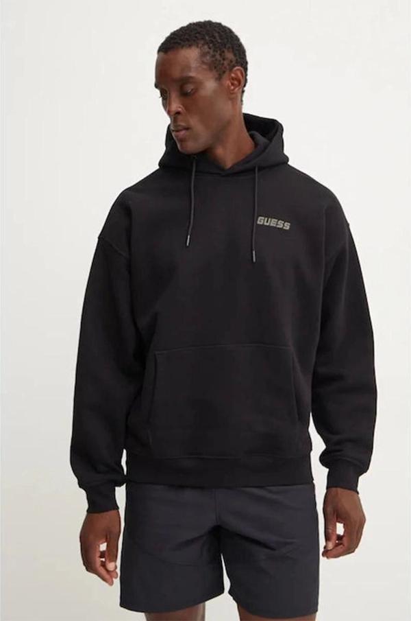 Guess Erkek Logolu Siyah Sweatshirt - Image 1
