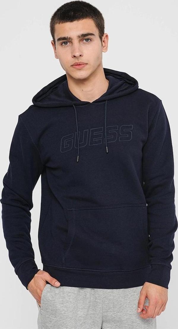 Guess Erkek Önü Logolu  Kapüşonlu Sweatshirt - Image 1