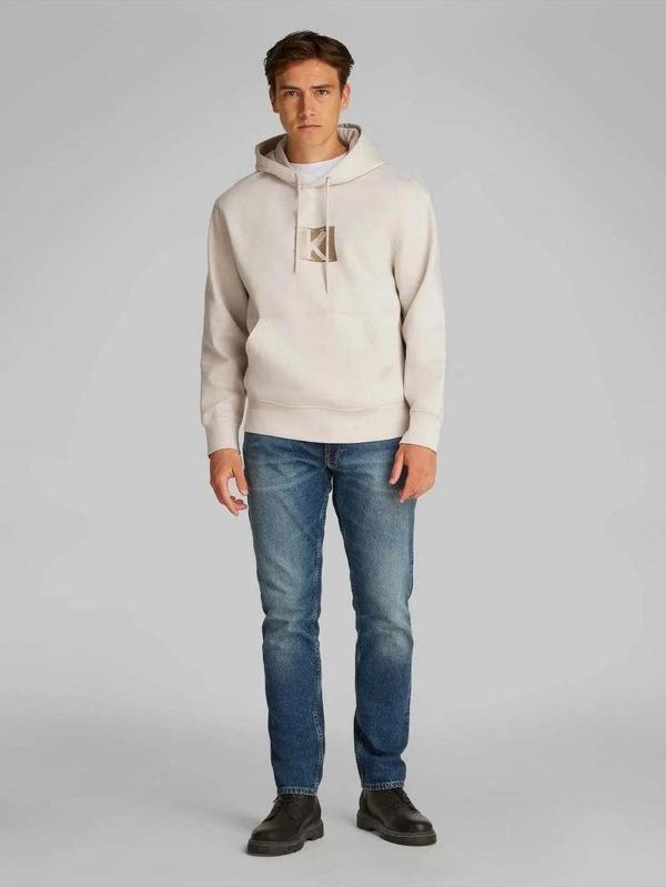 Calvin Klein Erkek Kapşonlu Gri Sweatshirt - Image 1