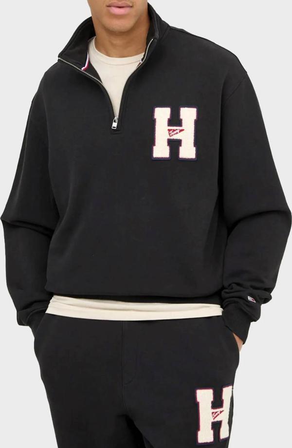 Tommy Jeans Erkek Siyah Fermuarlı Sweatshırt - Image 1