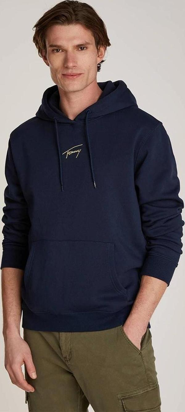 Tommy Jeans Erkek Gold Yazılı Lacivert Sweatshirt - Image 1