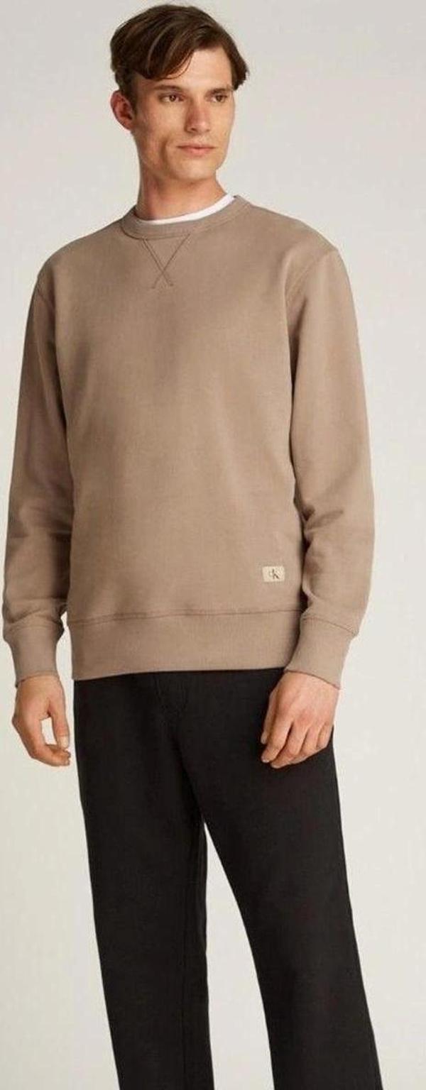 Calvin Klein Erkek Bej Regular Fit Sweatshirt - Image 1
