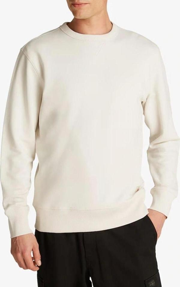 Calvin Klein Erkek Beyaz Regular Fit Sweatshirt - Image 1