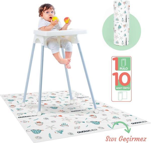 Minimono Mama Sandalyesi Altı Ve Aktivite Örtüsü - Kullan At- 1 Rulo 10 Adet - Image 1