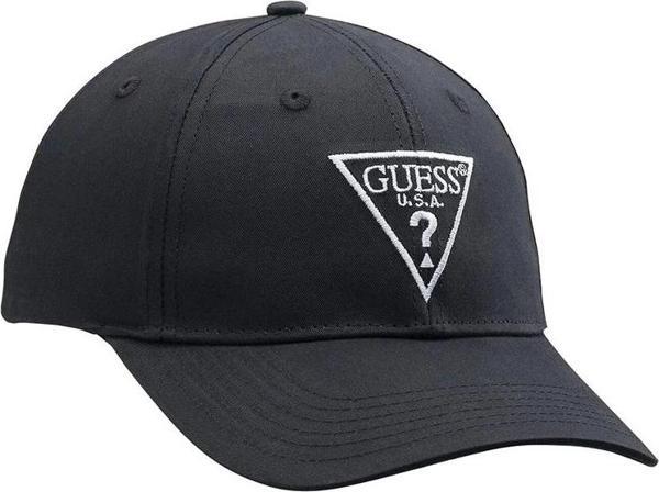 Guess Erkek Önü Logolu Siyah Şapka - Image 1