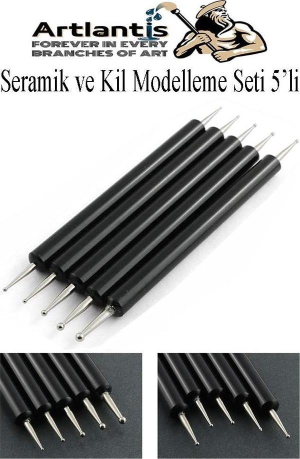 Seramik Kil Çömlek Şekillendirici 5 li 1 Paket Seramik Modelaj Oyma Seti Heykel Hobi Tasarım Deri Oyma Çizim Kalemi - Image 1