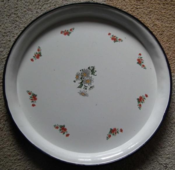  Emaye Sini Sofra, Yemek Sunum Tepsi, Yer Sofrası Çinko ~50 cm - Image 1