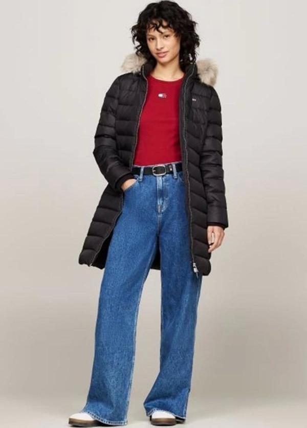 Tommy Jeans Kadın Sahte Kürk Kaplamalı Mont - Image 1