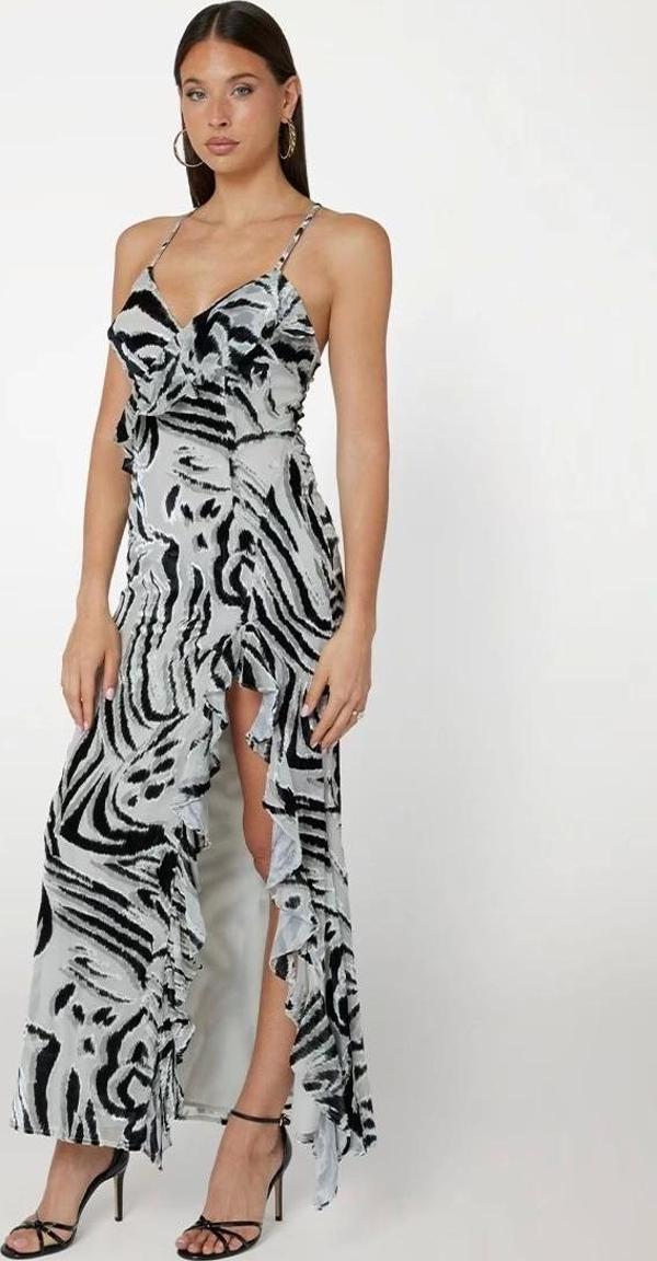 Guess Kadın  Zebra  Desenli Uzun Elbise - Image 1