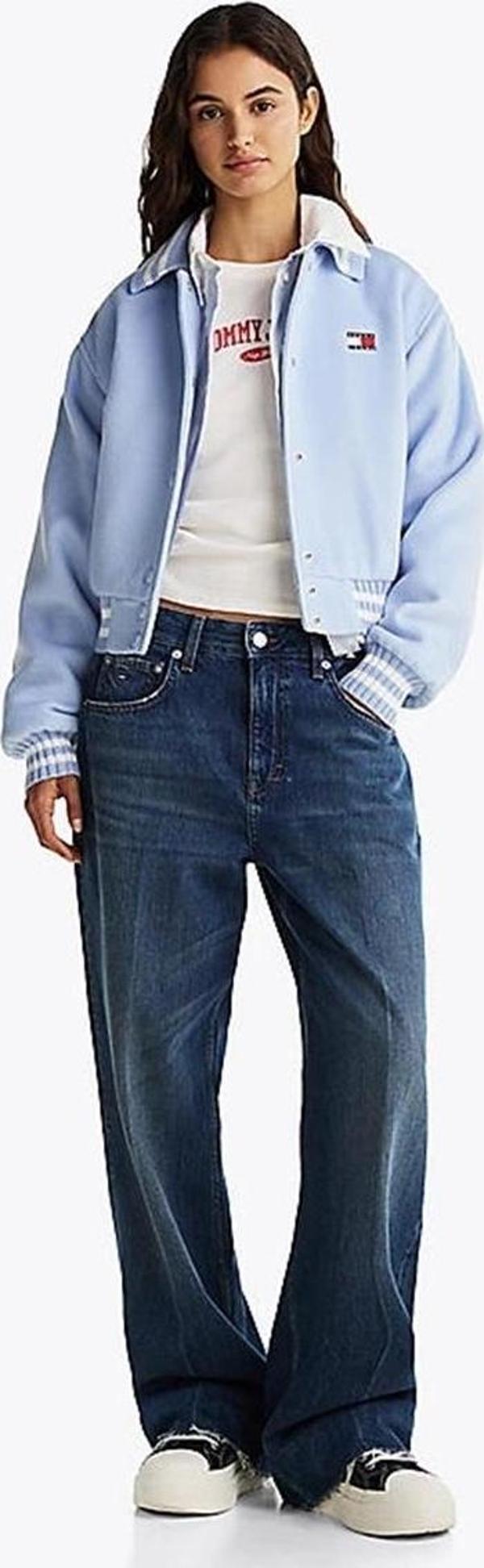 Tommy Hilfiger Kadın Mavi Varsity Bomber Ceket - Image 1