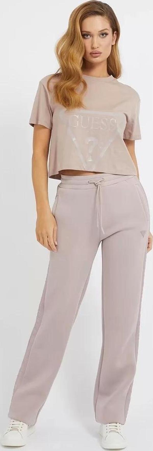 Guess Adele Crop Kadın Pembe T-Shirt - Image 1