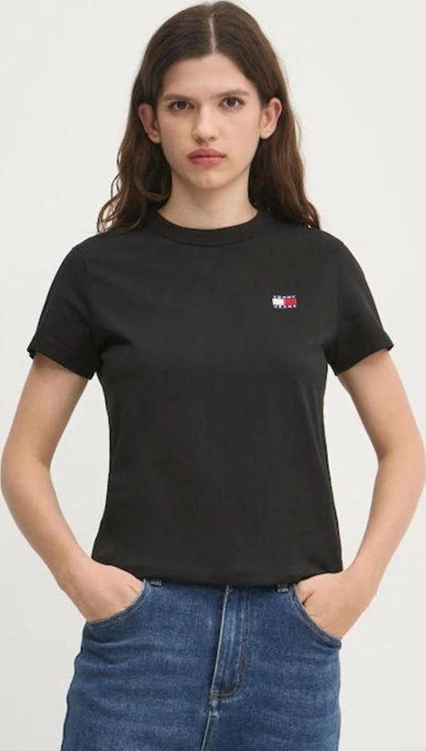 Tommy Hilfiger Kadın Siyah Regular Fit T-Shirt - Image 1