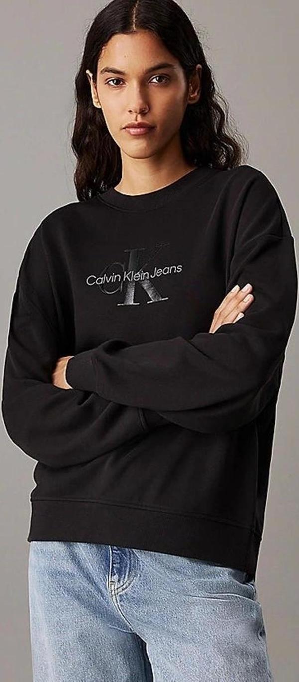 Calvin Klein Kadın Siyah Monogram Sweatshirt - Image 1