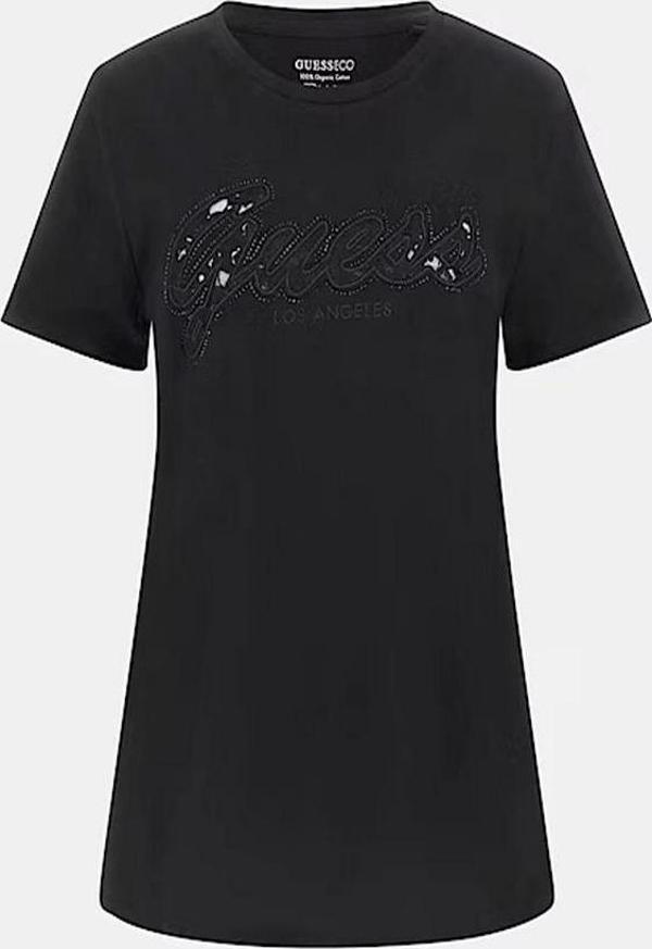 Guess Kadın Siyah Logolu T-Shirt - Image 1
