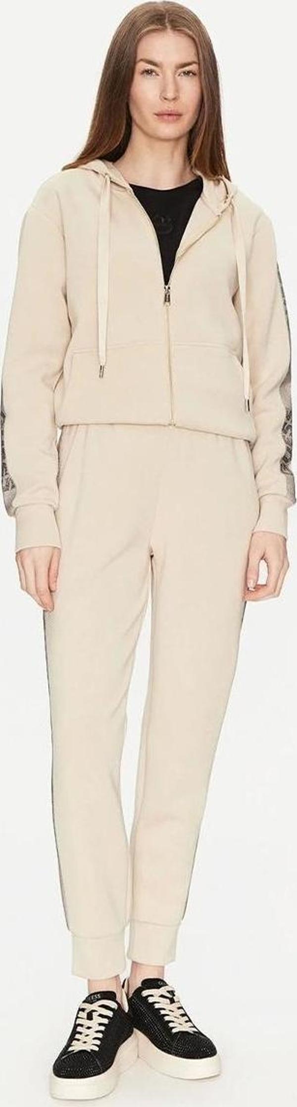 Guess Kadın Bej Kapüşonlu Scuba Sweatshirt - Image 1