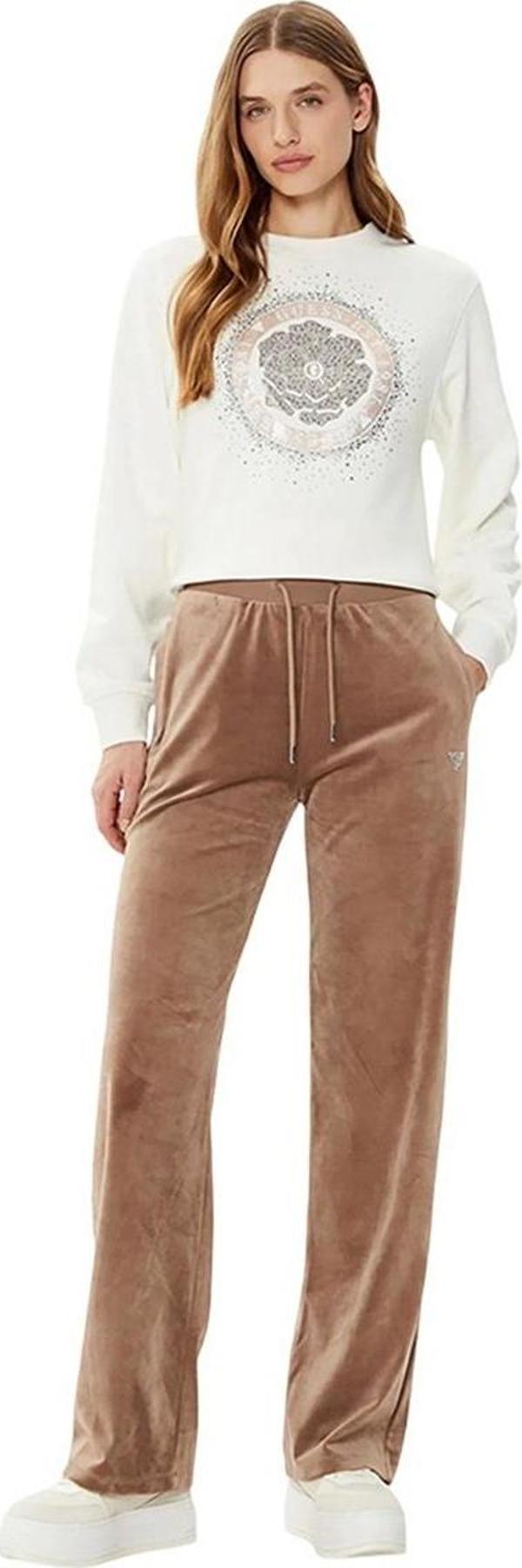 Guess Kadın Beyaz Desenli Sweatshirt - Image 1