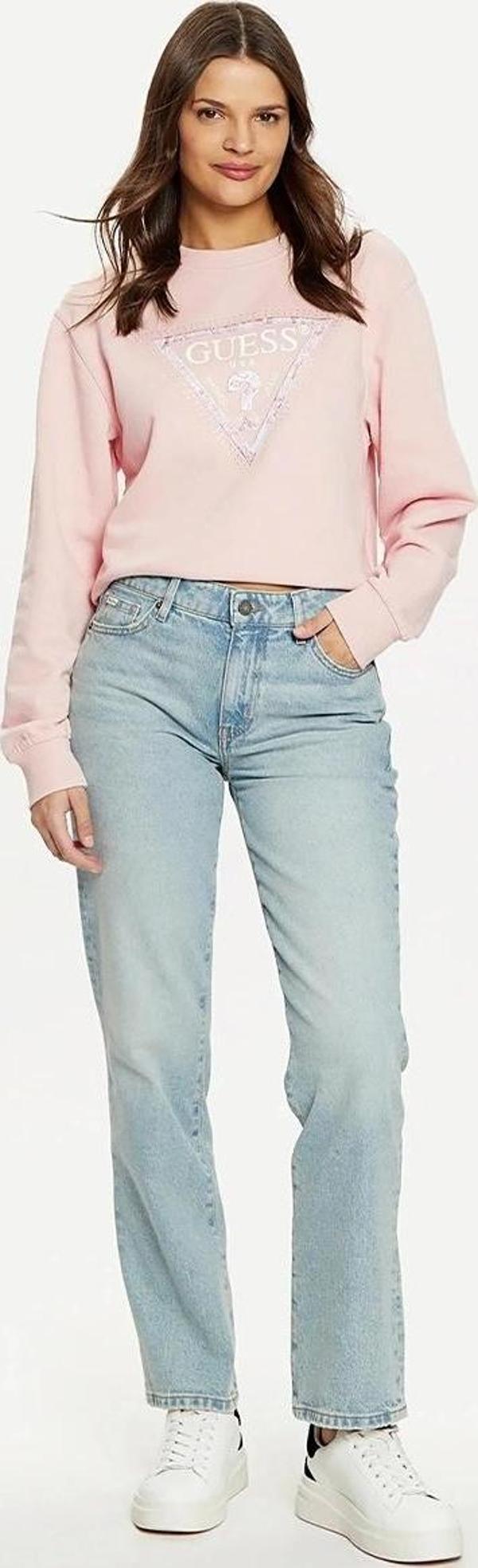Guess Kadın Pemb Logolu Sweatshirt - Image 1