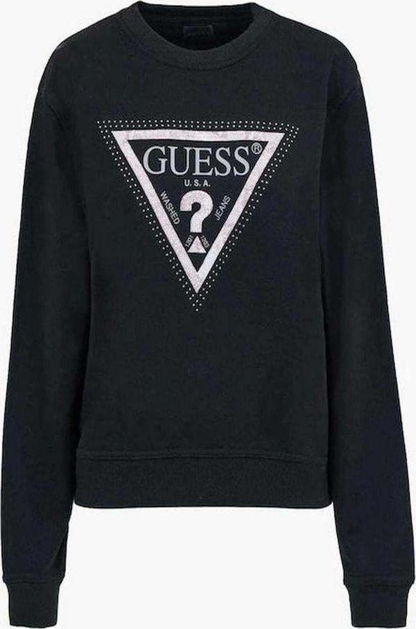 Guess Kadın Siyah Logolu Sweatshirt - Image 1