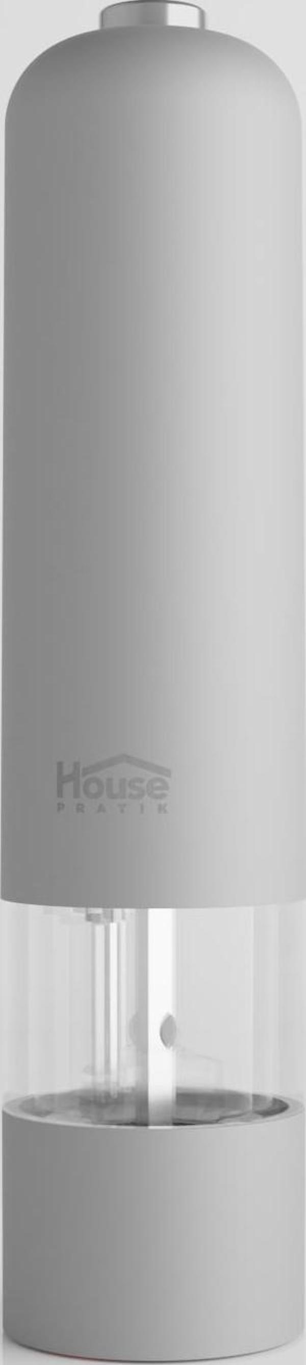 House Pratik HP67 Pilli Işıklı  Otomatik Tuz ve Baharat Öğütücü Gri - Image 1