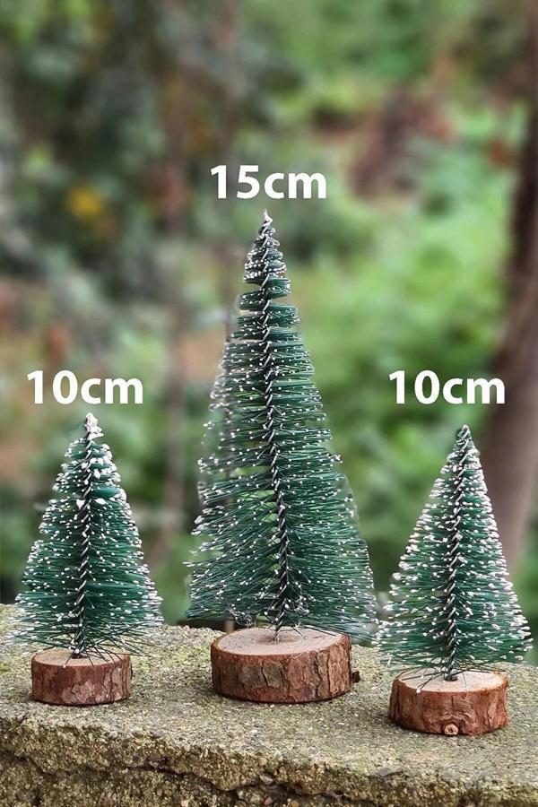 3 lü Yeni Yıl Çam Ağacı Seti Noel Yılbaşı Ağacı 3 lü Mini Masa Üstü Yılbaşı Ağacı Seti 3 Adet - Image 1