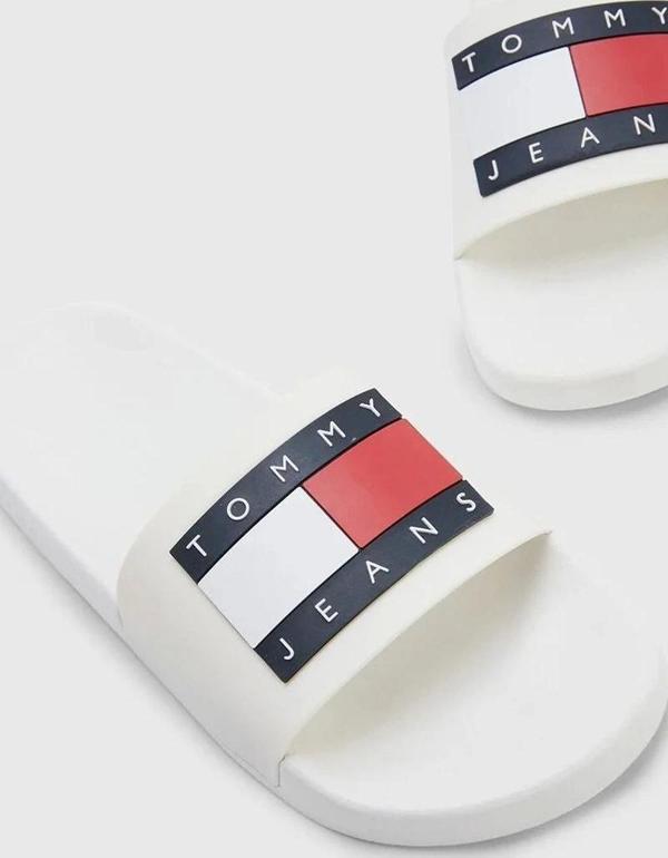 Tommy Hilfiger Kadın Logolu Beyaz Terlik - Image 1