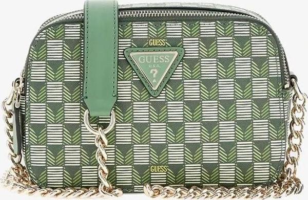 Guess Kadın Yeşil G Wave Geometrik Desenli Mini Çapraz Çanta - Image 1