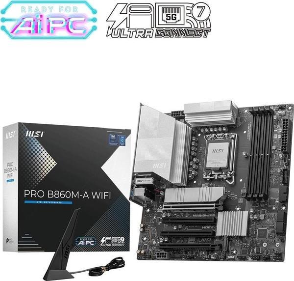 MSI Pro B860M-A WIFI DDR5 8600MHz (OC) M.2 1851p mATX Anakart - Image 1