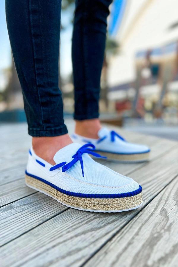 CH311 Espadril Erkek Ayakkabı BEYAZ / SAX MAVI - Image 1