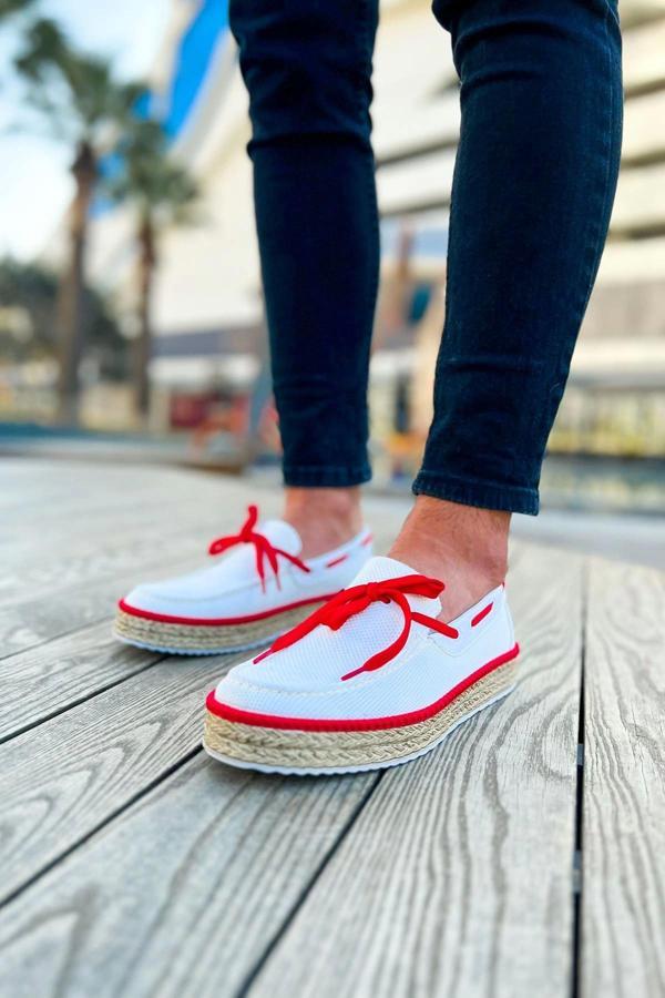 CH311 Espadril Erkek Ayakkabı BEYAZ/KIRMIZI - Image 1