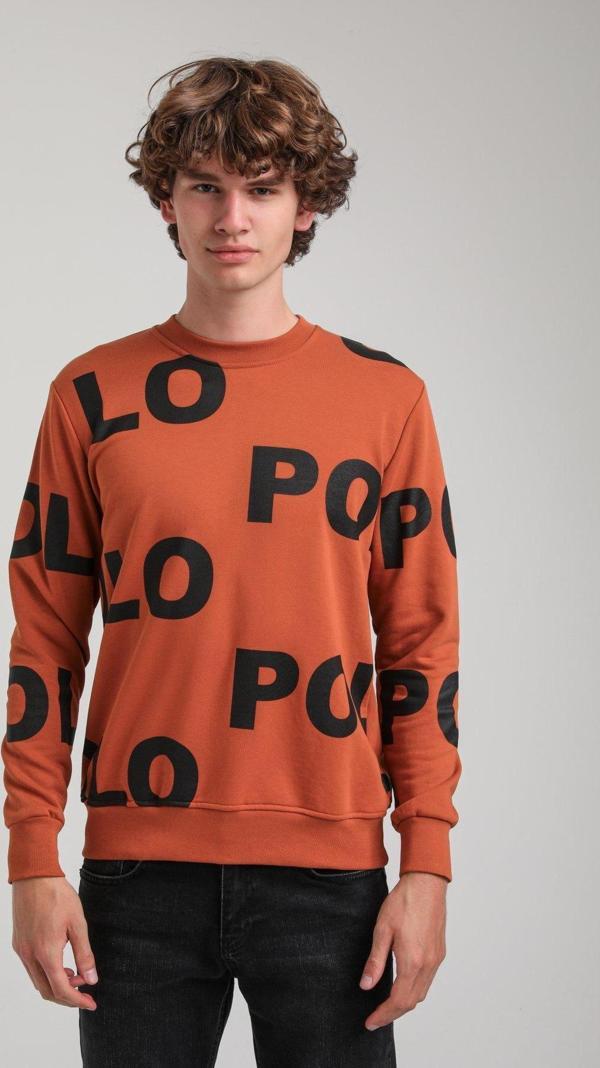 Bisiklet Yaka Kiremit Slim Fit Sweatshirt 23FWM60169 - Image 1