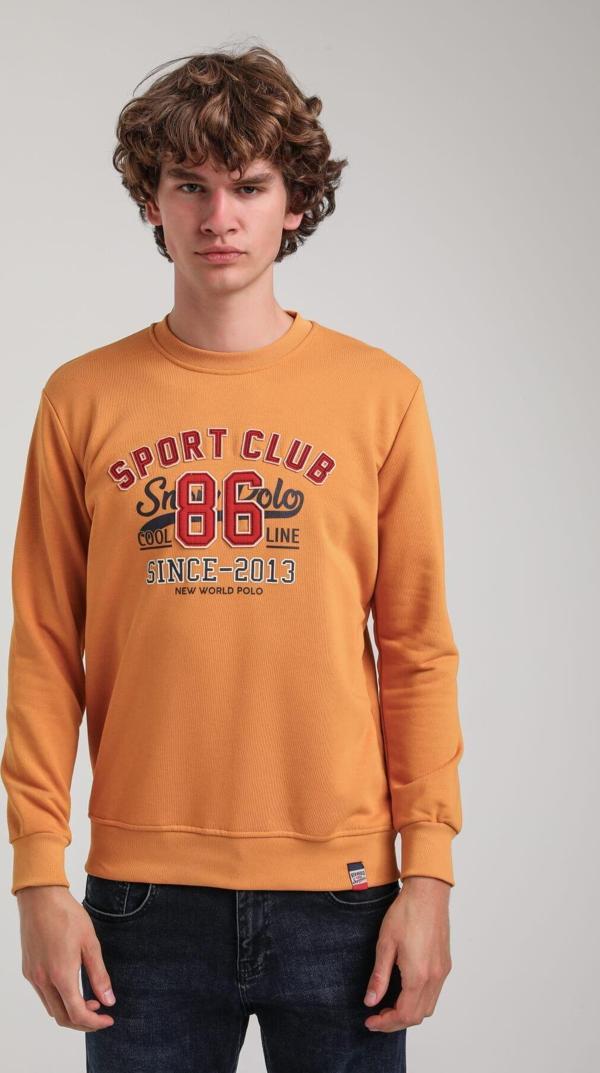 Bisiklet Yaka Hardal Slim Fit Sweatshirt 23FWM60159 - Image 1