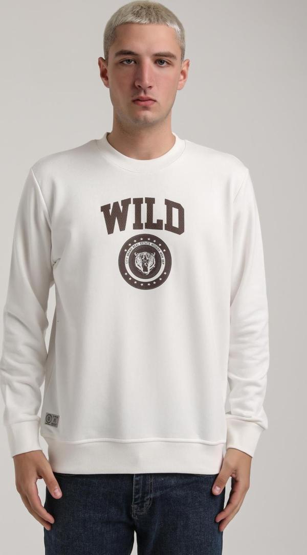 Bisiklet Yaka Ekru Slim Fit Sweatshirt 24FWM60194 - Image 1
