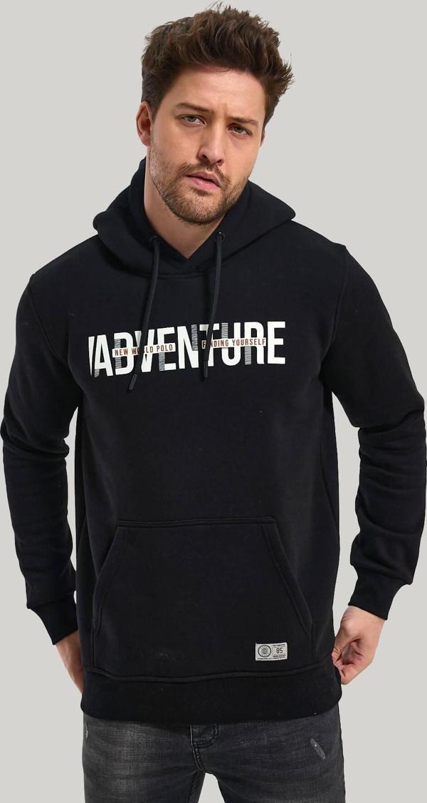 Kapüşonlu Siyah Slim Fit Hoodie 23FWM64047 - Image 1