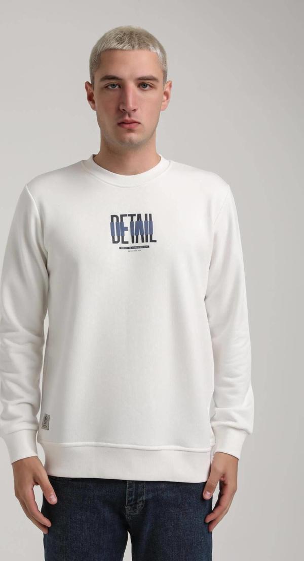 Bisiklet Yaka Ekru Slim Fit Sweatshirt 24FWM60173 - Image 1