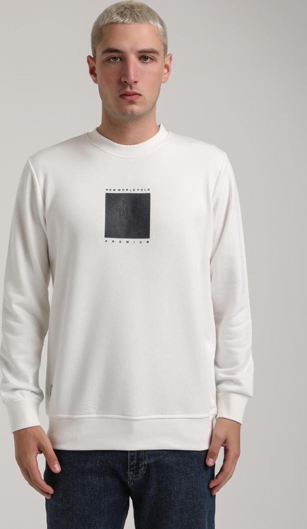 Bisiklet Yaka Ekru Slim Fit Sweatshirt 24FWM60183 - Image 1