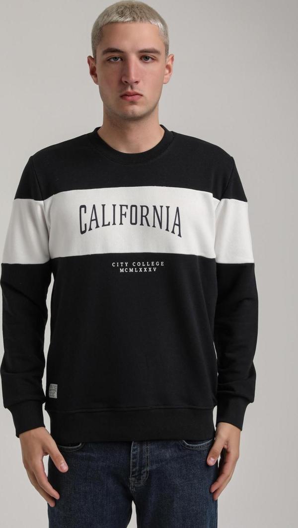 Bisiklet Yaka Lacivert Slim Fit Sweatshirt 24FWM60203 - Image 1