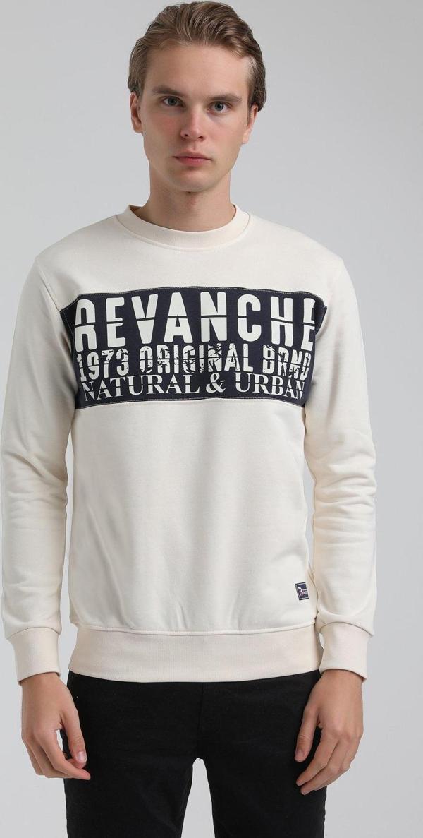 New World Polo Bisiklet Yaka Ekru Slim Fit Sweatshirt 22FWM60130 - Image 1