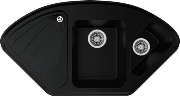 Evier Granit Evye Moon Series Black - Siyah (Köşe Model) - Image 1