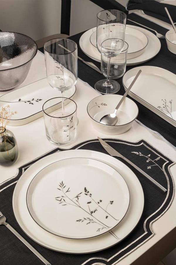 Kütahya Porselen Bone V-Form 52 Parça 12 Kişilik Yemek Takımı Angelica - Image 1
