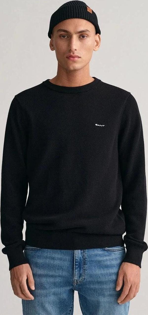 Gant Erkek Siyah Regular Fit Kazak - Image 1